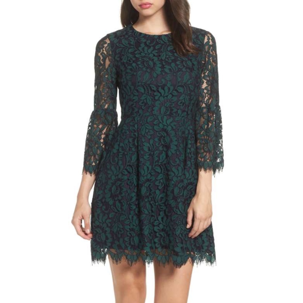 ✨ Eliza J Green Lace Cocktail Dress